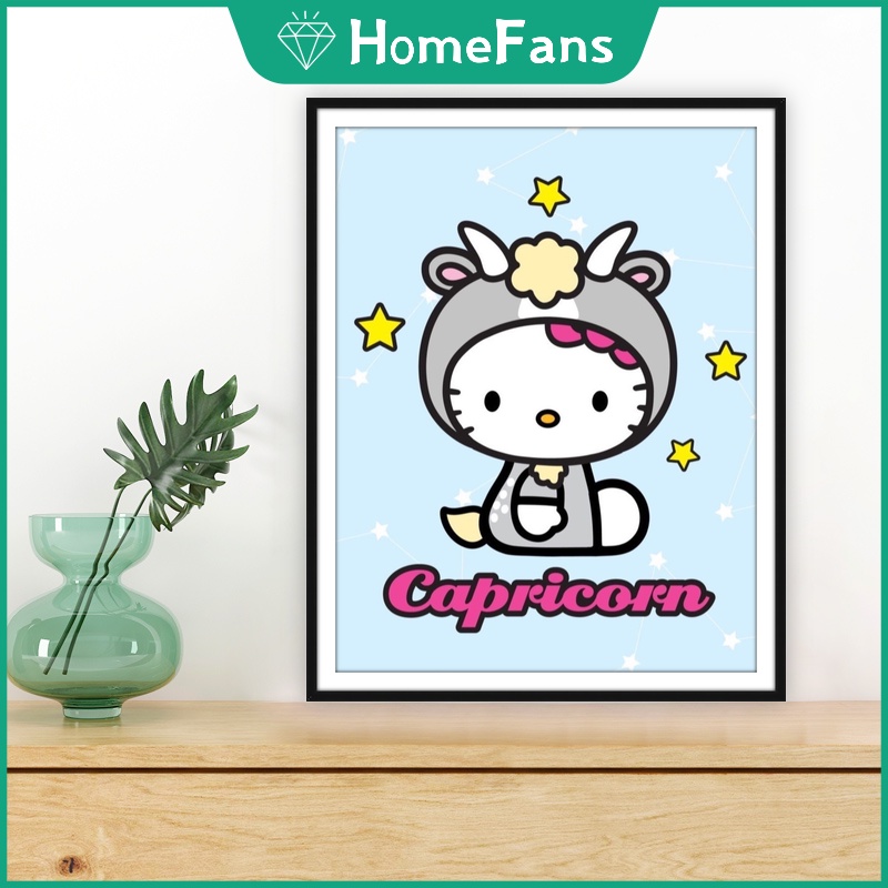 mười hai chòm sao Bộ Tranh Đính Đá 5D Tự Làm 30x40cm / 40x50cm Hình Hello Kitty