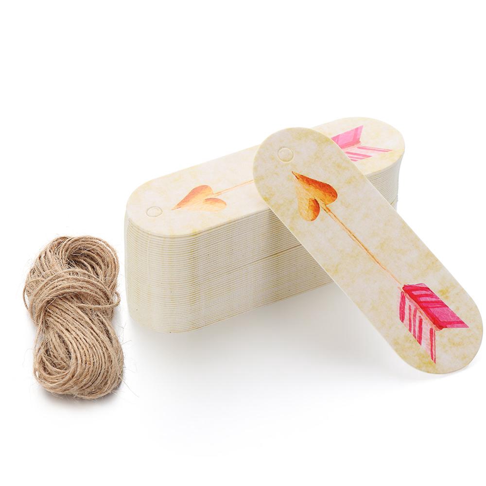 50 thẻ treo bằng giấy kraft hình trái tim cho quà tặng