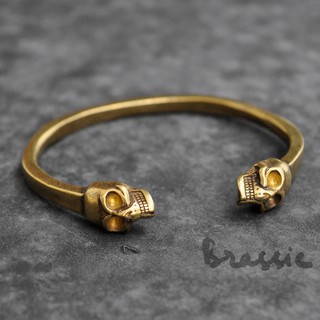 Vòng tay nam chất liệu đồng thau đúc đặc kiểu đầu lâu độc đáo VT08