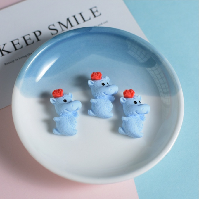 Sticker jibbitz gắn dép Croc hình thú nhỏ đeo nơ (cún, thỏ, cừu nhỏ, gấu, hà mã xanh)