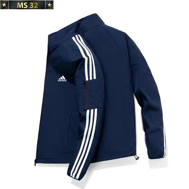 Áo khoác dù 2 lớp có túi trong,khoá kéo 2 bên túi thêu logo