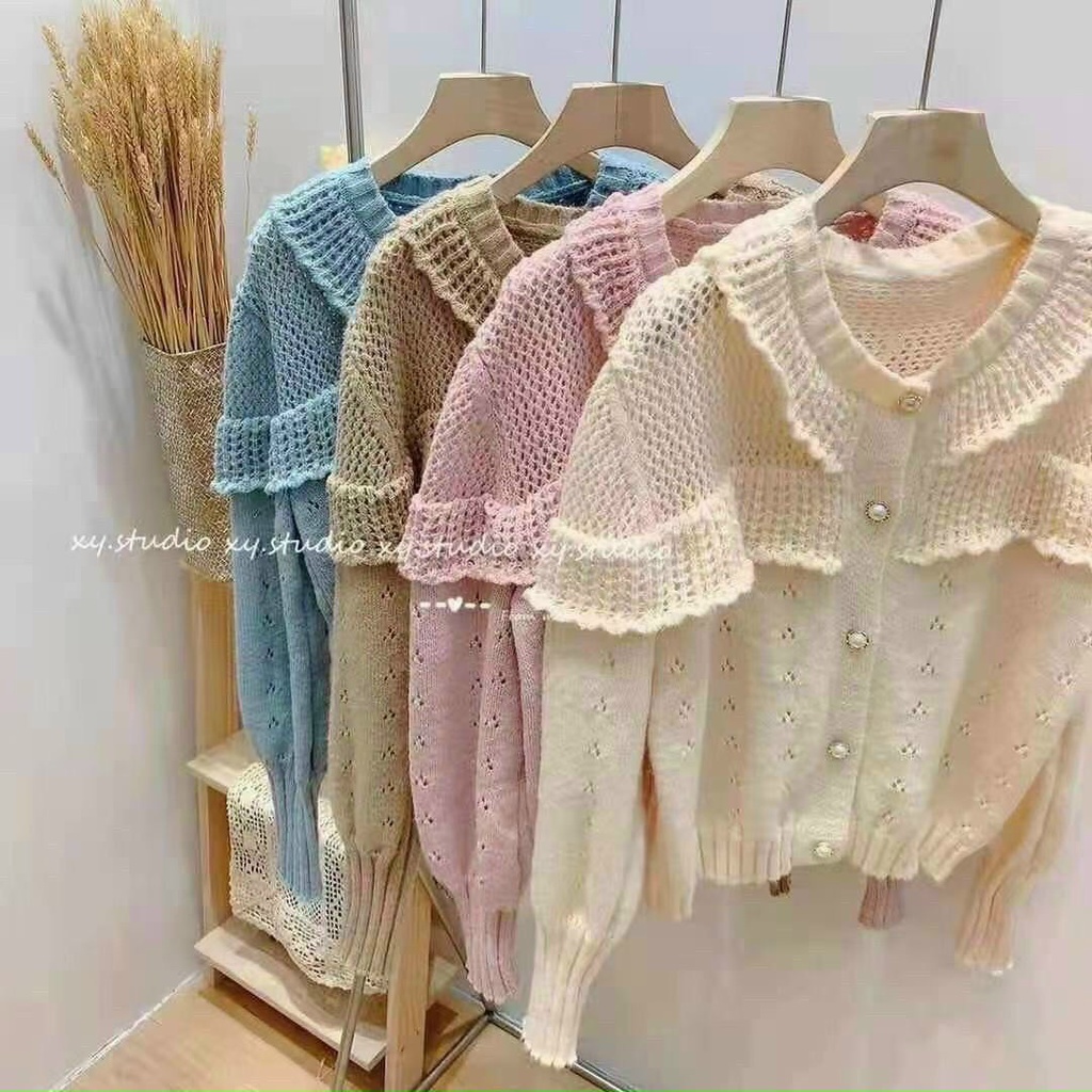 Áo len kiểu Hàn Quốc , áo len nữ form rộng dệt kim tay bồng tiểu thư siêu dễ thương dễ phối đồ dưới 56kg | BigBuy360 - bigbuy360.vn