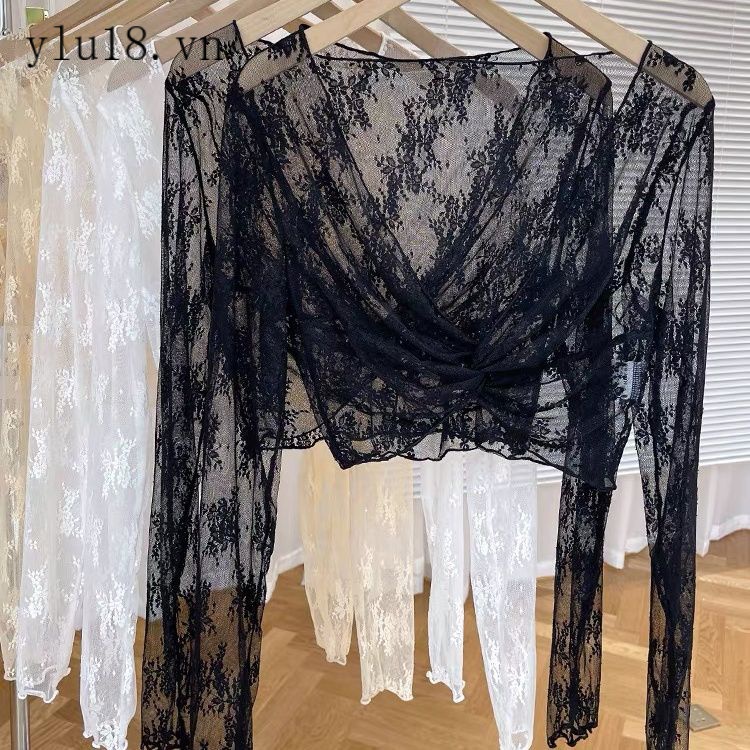 Áo Sơ Mi Lưới Mỏng Dáng Ngắn Thời Trang Mùa Hè Dành Cho Nữ