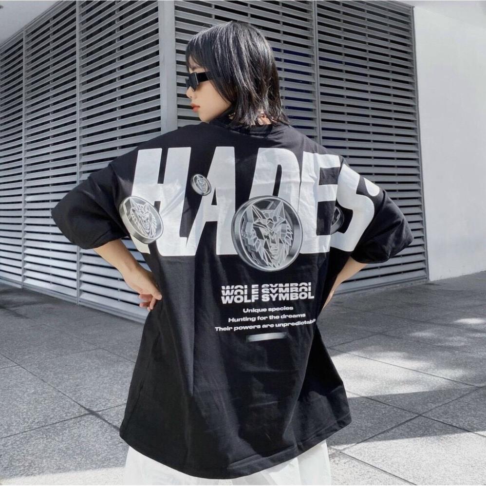 Áo thun họa tiết nam nữ tay lỡ oversize form rộng - chuẩn đủ màu vải bao đẹp (, đen trắng HaDes)