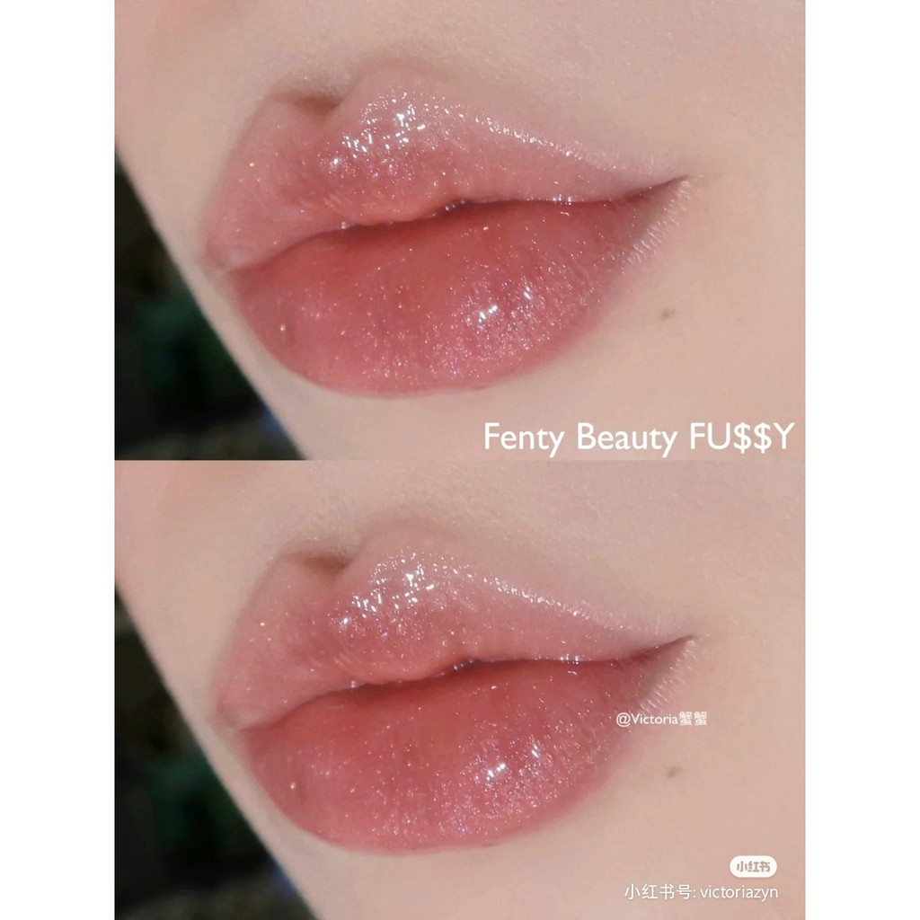 Tách Set Fenty Beauty Diamond Bombb Baby gồm son bóng và bắt sáng mini