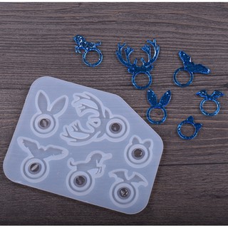 Khuôn silicon làm trang sức resin hình 6 mẫu nhẫn