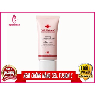 Kem chống nắng Cell Fusion C Toning Sunscreen 100 SPF50+ màu hồng chính hãng Hàn Quốc