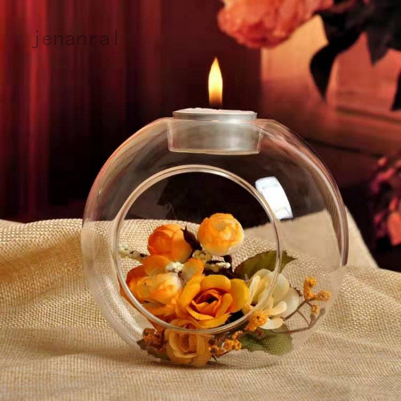 Bình thủy tinh chịu nhiệt đỡ nến trang trí nội thất tạo không gian lãng mạn