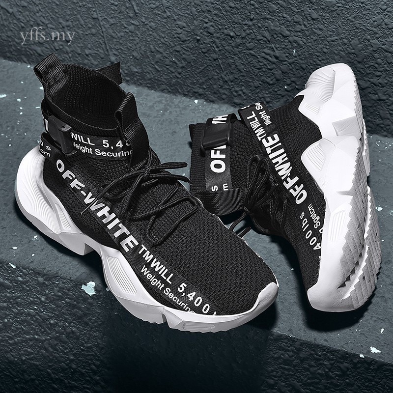 Giày thể thao nam cổ cao phong cách Off-White cá tính | BigBuy360 - bigbuy360.vn