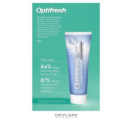 Kem đánh răng Optifresh Pro White làm trắng răng 100ml