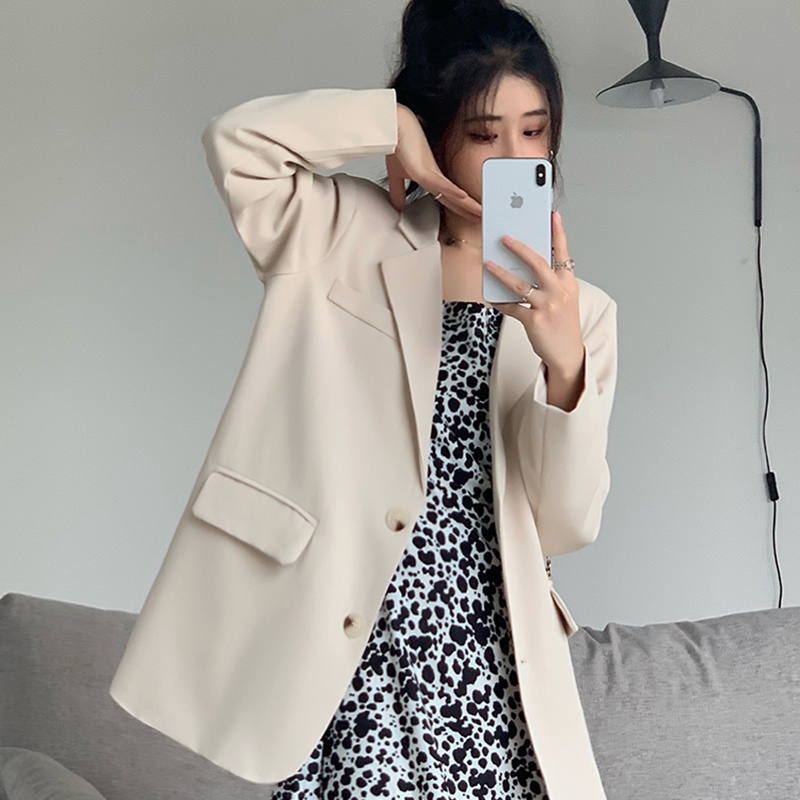 Áo Khoác Blazer Vest Nữ Độn Vai Dáng Dài Hai Cúc Phong Cách Hàn Quốc Thời Trang Sugal AO KHOAC NU 008V2