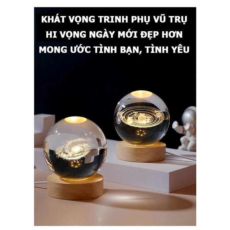 Đèn Ngủ 3D Quả Cầu Pha Lê Phát Sáng, Quà Tặng Sinh Nhật, Quà Lưu Niệm, Qùa Tặng Giáng Sinh Giao Hàng Hỏa Tốc 1-2h