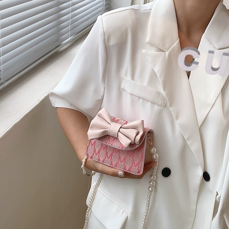 Túi Đeo Chéo Mini Nơ Ngọc Siêu Xinh