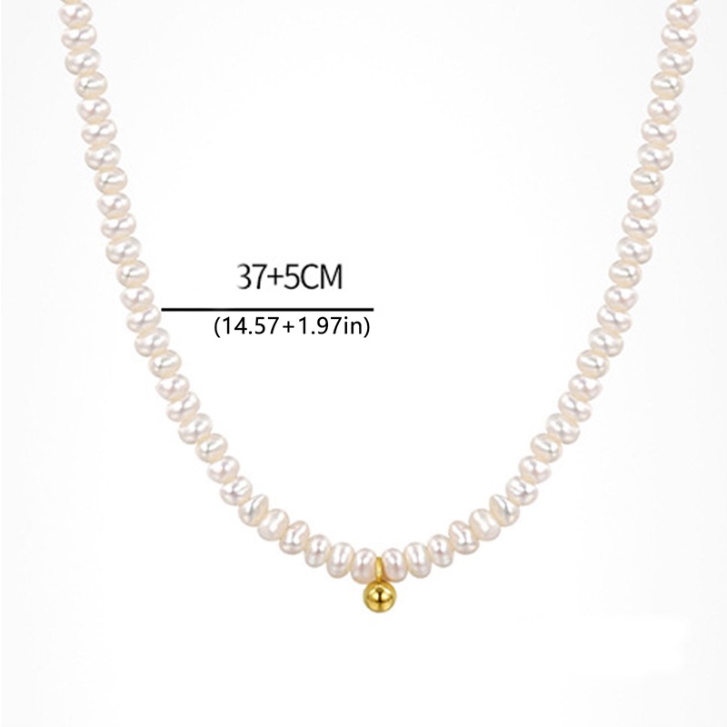 Ygt Vòng cổ Ngọc Trai Mặt Hình Hạt Đậu Vàng Nhỏ Xinh Thanh Lịch Phong Cách Pháp Cho Nữ