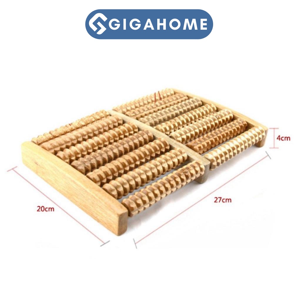 Bàn Lăn Chân Gỗ GIGAHOME Bấm Huyệt, Massage Chân 8 Hàng 9662
