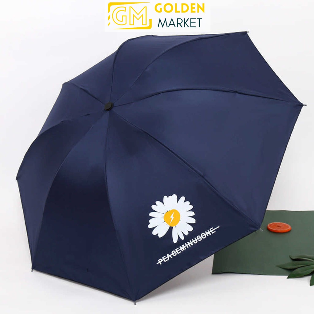 Ô Dù Hàn Quốc Chống Tia UV Hình Hoa Cúc, Chất Liệu Vải Dù Mật Độ Cao, Chống Nước Tuyệt Đối