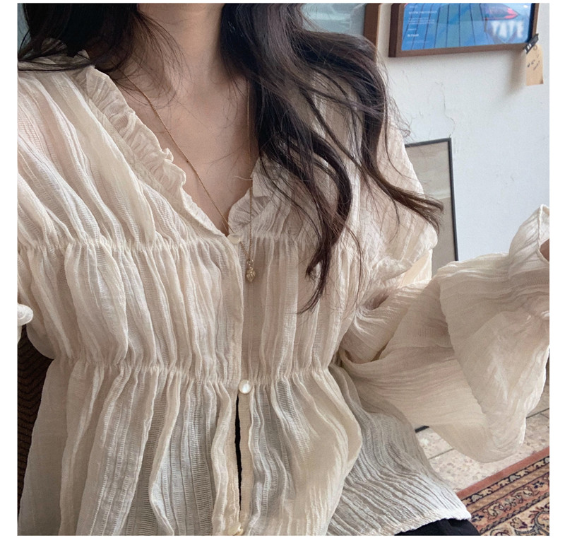 Áo Cổ Chữ V Dáng Rộng Màu Trơn Thời Trang Hàn Quốc Xinh Xắn Dành Cho Nữ