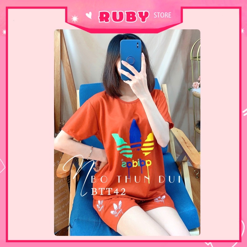 Set bộ nữ mặc nhà ❤️ Đồ bộ đùi thể thao chất thun mềm mịn Free Size Dưới 47KG ❤️ Rubystorevn