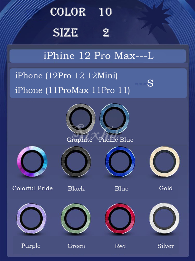 Bộ 3 Kính Cường Lực Bảo Vệ Camera Cho Iphone 12 Pro Max 11 Pro Max 12 Mini