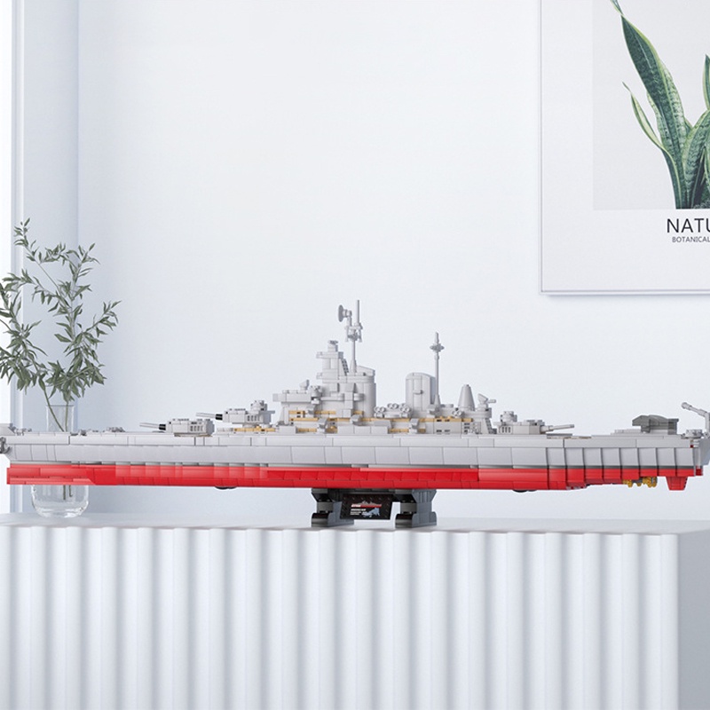 Đồ chơi lắp ráp Tàu chiến Hoa Kỳ IOWA, Panlos 637010 Battle Ship, Xếp hình thông minh, Mô hình tàu chiến 1712 Mảnh ghép