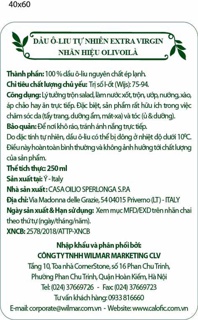 Dầu Olive Olivoila 250ML
