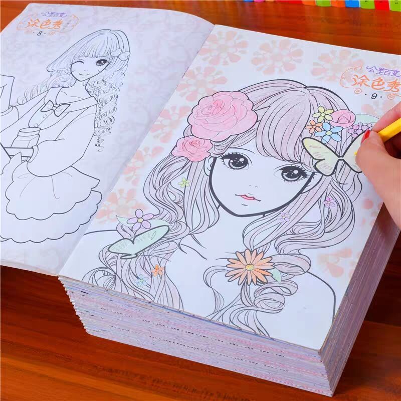 Sách Tập Tô Màu Kiểu Công Chúa Dễ Thương Cho Bé 3-6 - 8-10 Tuổi