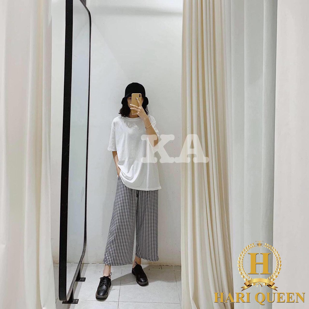 [FREE SHIP ĐƠN TỪ 50K] Sét áo phông + quần ống rộng kẻ nhỏ KAN0520 1