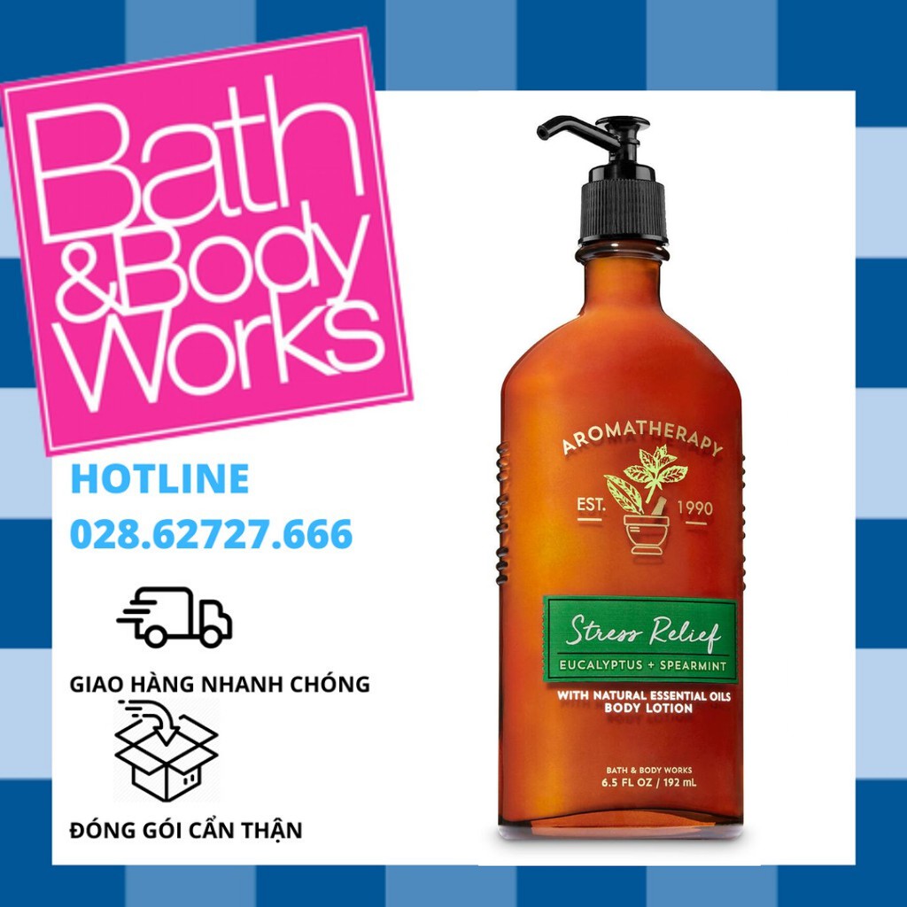 Dưỡng thể Bath and Body Works Aromatheraphy Stress Relief Eucalyptus Spearmint Body lotion