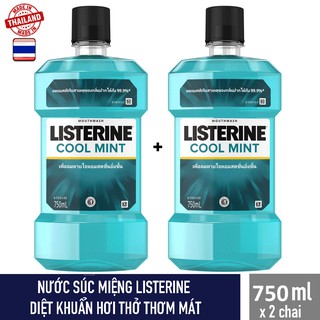 Combo 2 chai nước súc miệng listerine - thái lan - 750ml/chai