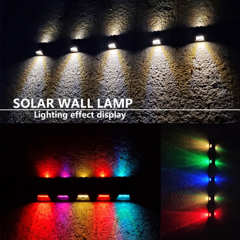Đèn Năng Lượng Mặt Trời IP65 RGB Chống Thấm Nước Gắn Cầu Thang Ngoài Trời