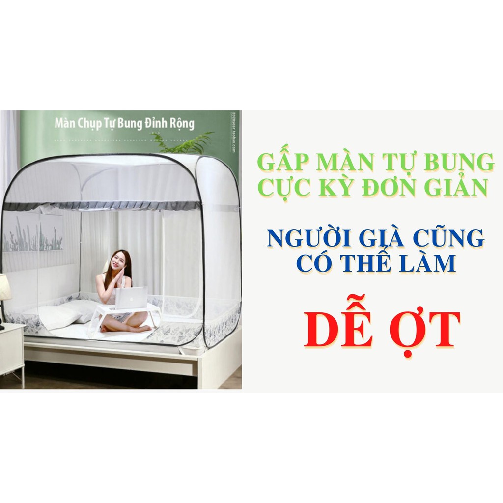 {SIÊU HÓT} Màn đỉnh vuông 2 cửa | Màn chụp tự bung đỉnh vuông cao cấp