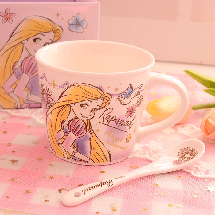Cốc Sứ Uống Cà Phê Kèm Muỗng Hình Gấu Pooh Ba Mắt Dễ Thương