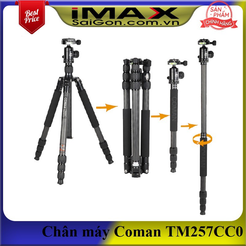Chân máy ảnh Coman TM257CC0, Caron