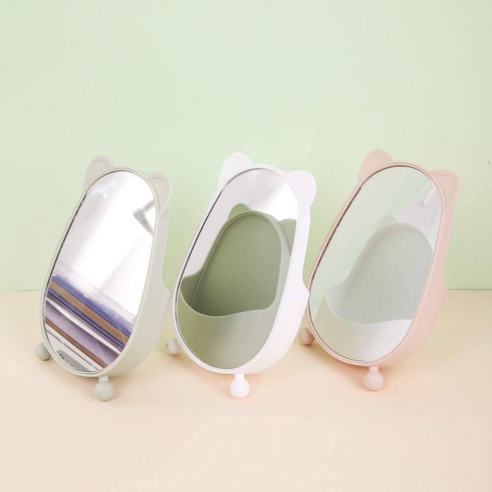 Gương trang điểm hình gấu Minigood - Có ngăn cất trữ đồ vật - Thời trang, tiện dụng