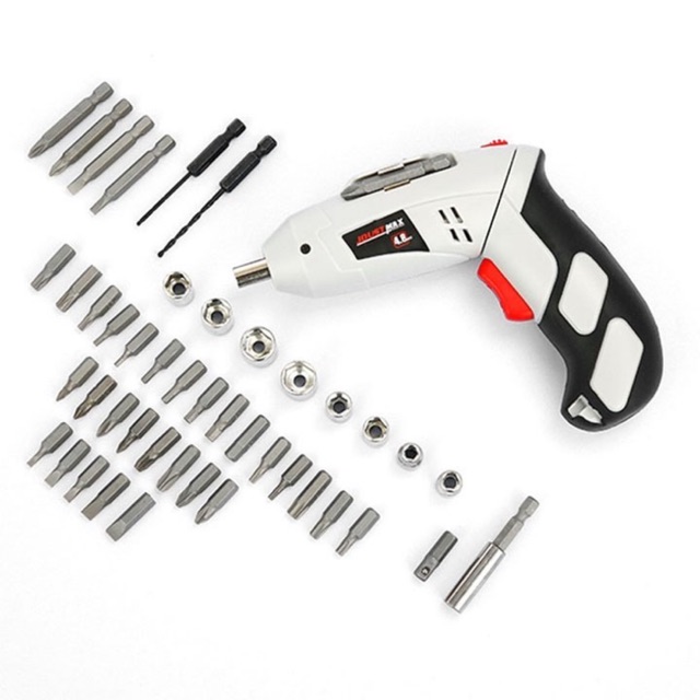 Bộ máy khoan và vặn ốc vít 45 chi tiết có sạc tích điện , khoan 45 chi tiết,khoan sạc pin bắt vít tiện dụng