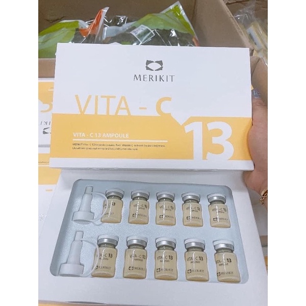 Tinh Chất  MERIKIT VITA- C13 Ampoule Trắng Da cô đặc tinh khiết hộp Hàn Quốc