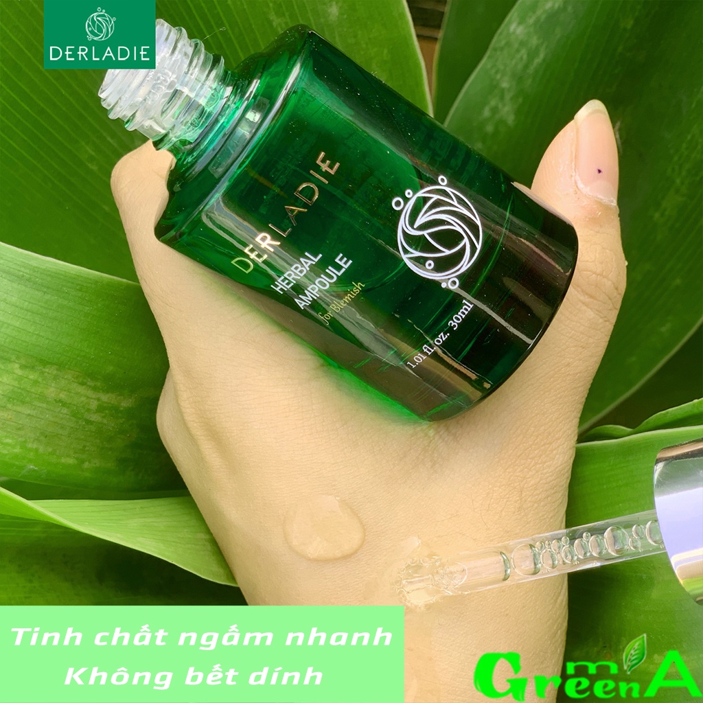 Serum Tràm Trà Derladie Tinh Chất Giảm Mụn Herbal Ampoule For Blemish Hết Mụn Sau 14 Ngày [NHẬP KHẨU CHÍNH HÃNG CÓ TEM]