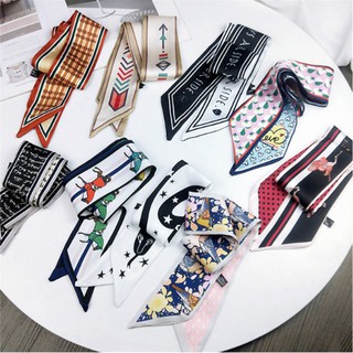 Khăn lụa dài TWINS cột tóc và trang trí túi xách 6x90CM