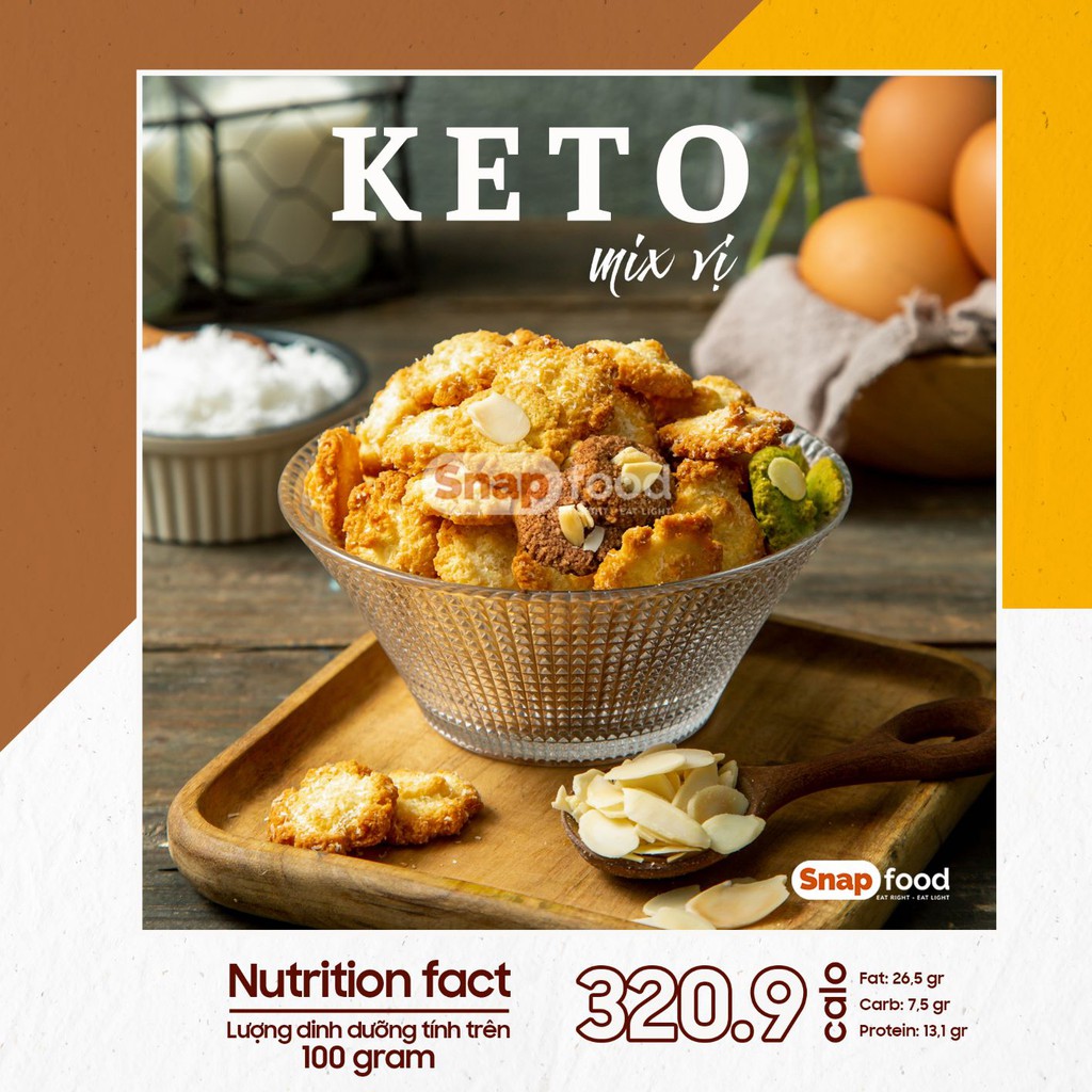 [SNAPSN002 Giảm giá 15%] Bánh KETO hạnh nhân/DAS/Lowcarb