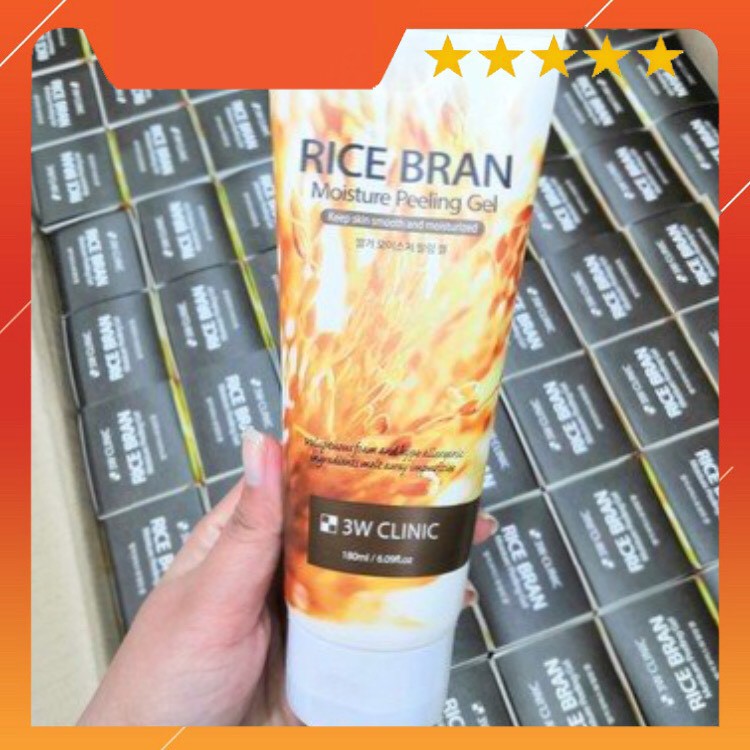 Gel tẩy tế bào chết 3W ⚡FREE SHIP⚡ Clinic trà xanh và gạo mẫu mới - Hàn Quốc