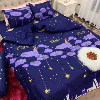 [GIÁ SỐC] Trọn Bộ Chăn Phao 5 Món Ga Gối Poly Thương Hiệu Chăn Bông Như Hình [Loại Bông Dày] ( được chọn mẫu)