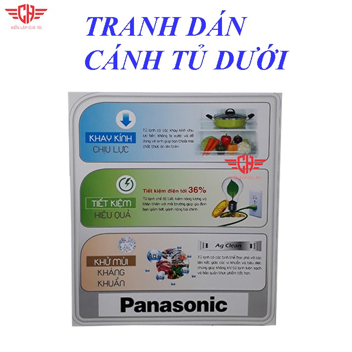 Miếng dán tủ lạnh Tem gián tủ lạnh panasonic mẫu ICY