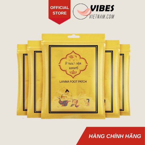 [ 1 Gói 10 miếng ] Dán chân thải độc Thái Lan Lanna Foot Patch - vibesvietnam