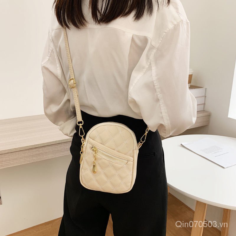Túi đeo chéo đựng điện thoại đính kim cương phong cách phương Tây thời trang cho nữ