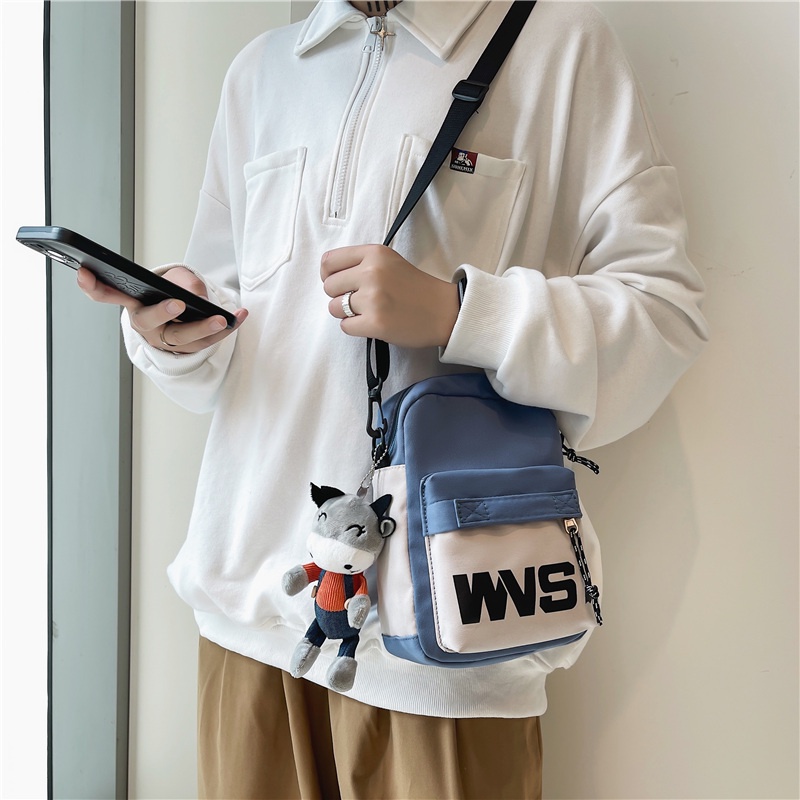 Túi xách đeo chéo vai Prettyzys thời trang học đường Hàn Quốc 2021 cho cặp đôi