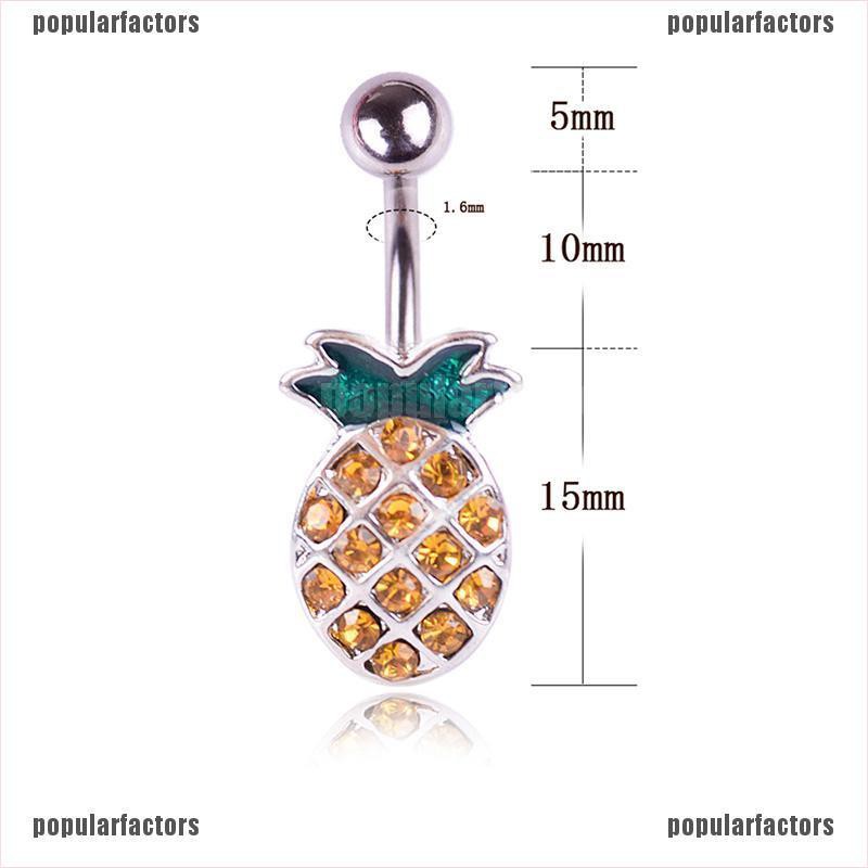 Khuyên Rốn Hình Quả Dứa Đính Đá Cá Tính