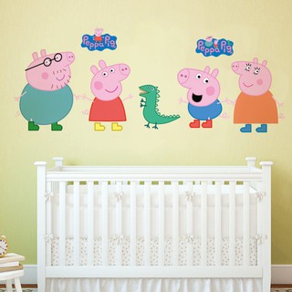 Miếng dán tường hình heo Peppa , dễ chùi rửa
