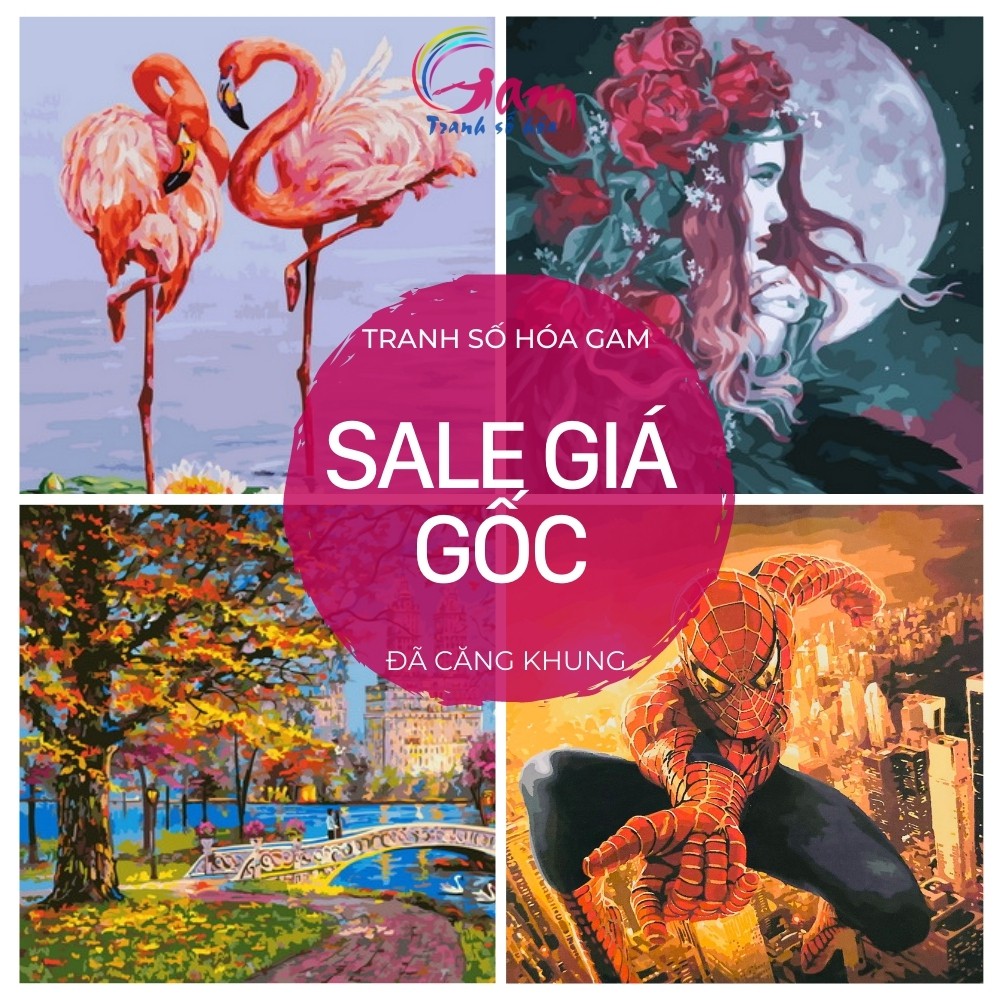 Tranh tô màu theo số Gam❤️SALE❤️ trang trí có khung thanh lý