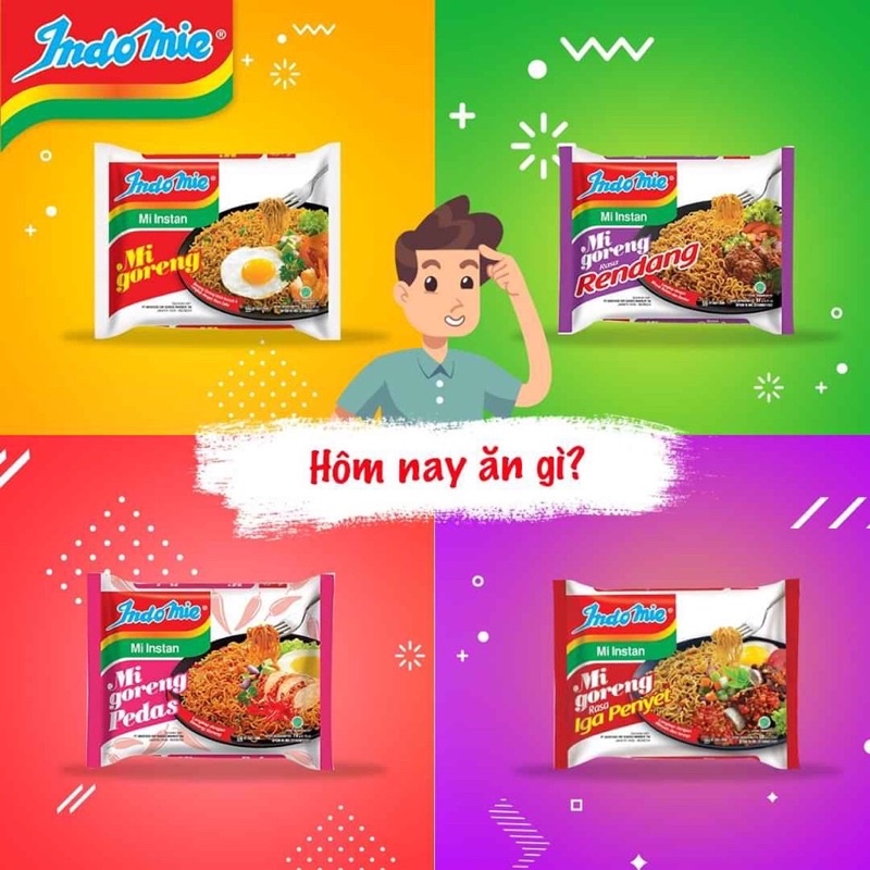 MÌ INDOMIE ĐỦ 5 VỊ - MÌ TRỘN/XÀO KHÔ