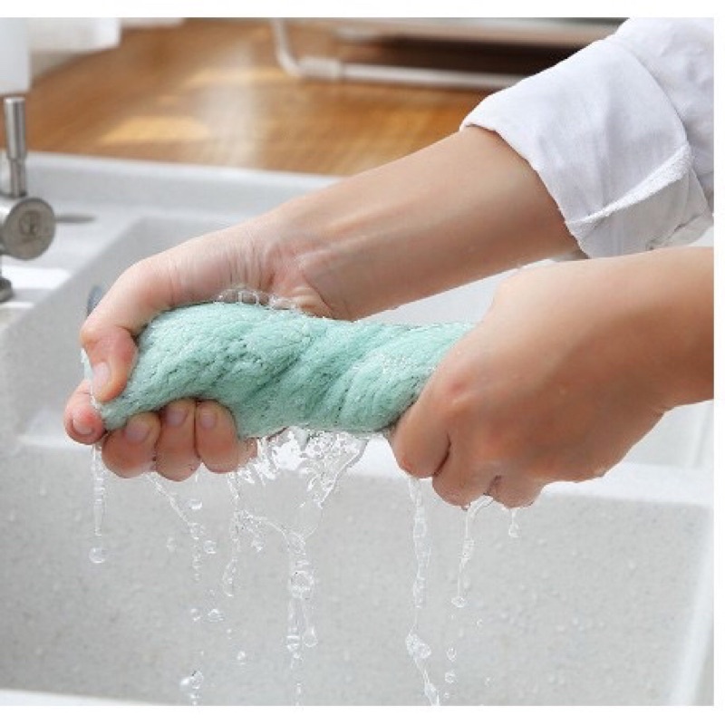 Combo 5 Khăn Lau Bát Đĩa Đa Năng 2 Mặt Siêu Thấm Hút Nước Hàng Cao Cấp Loại 1 Không Bị Xù